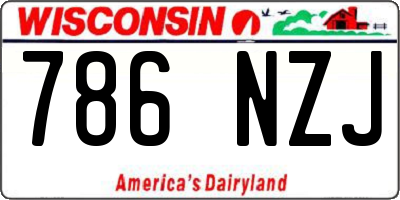 WI license plate 786NZJ