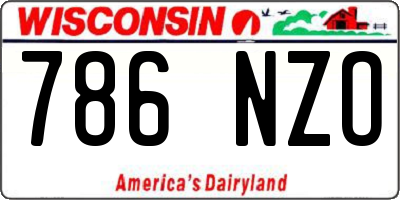 WI license plate 786NZO
