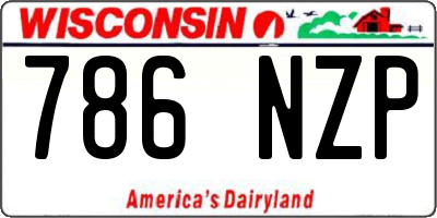 WI license plate 786NZP