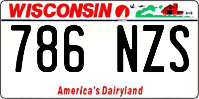 WI license plate 786NZS
