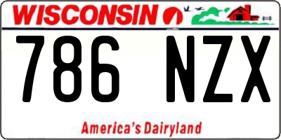 WI license plate 786NZX