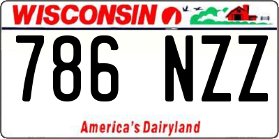 WI license plate 786NZZ