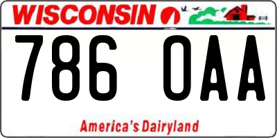WI license plate 786OAA