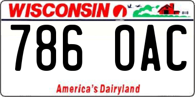 WI license plate 786OAC