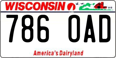 WI license plate 786OAD