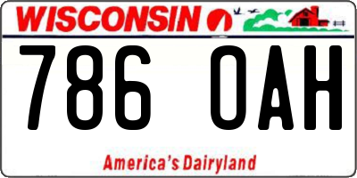 WI license plate 786OAH