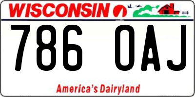 WI license plate 786OAJ
