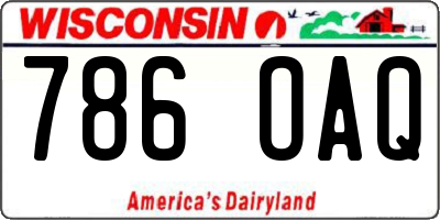 WI license plate 786OAQ