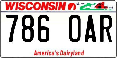 WI license plate 786OAR
