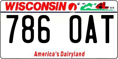 WI license plate 786OAT