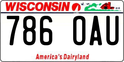 WI license plate 786OAU