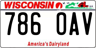 WI license plate 786OAV