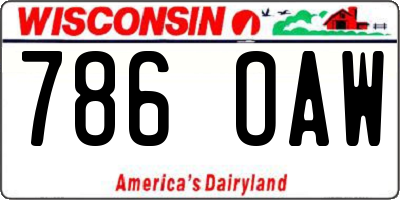 WI license plate 786OAW