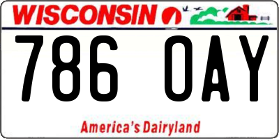 WI license plate 786OAY