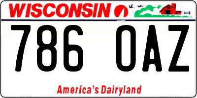 WI license plate 786OAZ