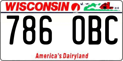 WI license plate 786OBC