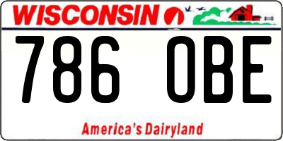 WI license plate 786OBE