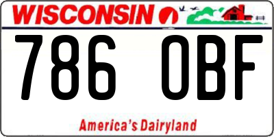 WI license plate 786OBF