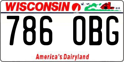 WI license plate 786OBG