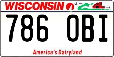 WI license plate 786OBI