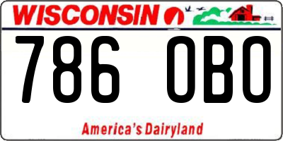 WI license plate 786OBO