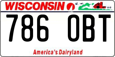 WI license plate 786OBT