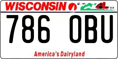 WI license plate 786OBU