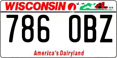 WI license plate 786OBZ