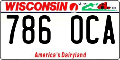 WI license plate 786OCA