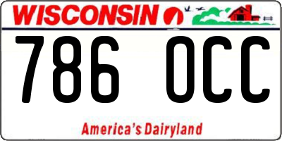 WI license plate 786OCC