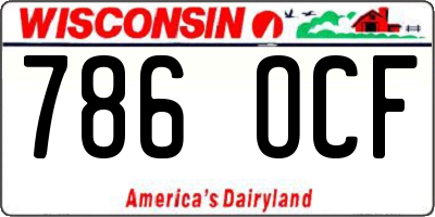 WI license plate 786OCF