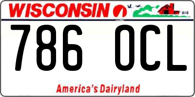 WI license plate 786OCL