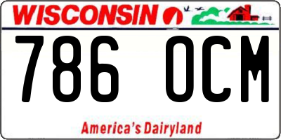 WI license plate 786OCM