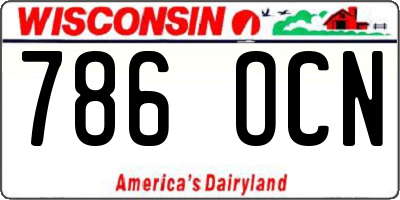 WI license plate 786OCN