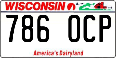 WI license plate 786OCP