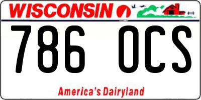 WI license plate 786OCS