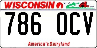 WI license plate 786OCV