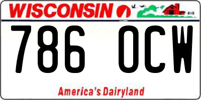 WI license plate 786OCW
