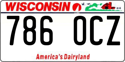 WI license plate 786OCZ