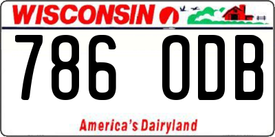 WI license plate 786ODB