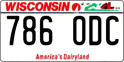 WI license plate 786ODC
