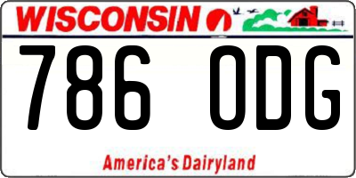 WI license plate 786ODG