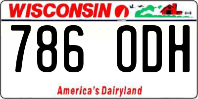 WI license plate 786ODH