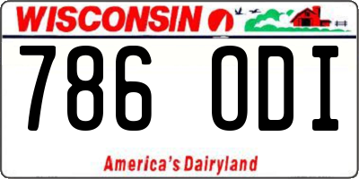 WI license plate 786ODI