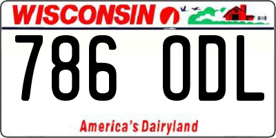 WI license plate 786ODL