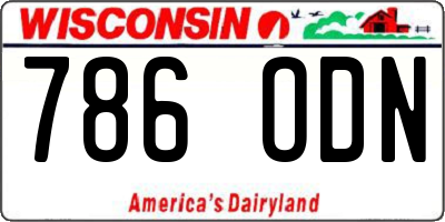 WI license plate 786ODN