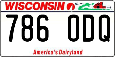 WI license plate 786ODQ