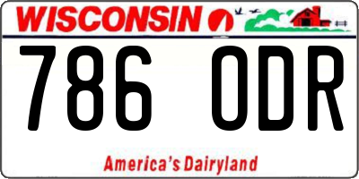 WI license plate 786ODR