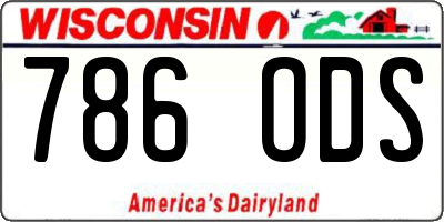 WI license plate 786ODS
