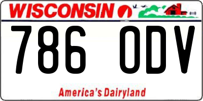 WI license plate 786ODV